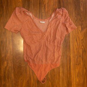 Abercrombie & Fitch Rust Orange Short Sleeve Bodysuit Women’s Size M